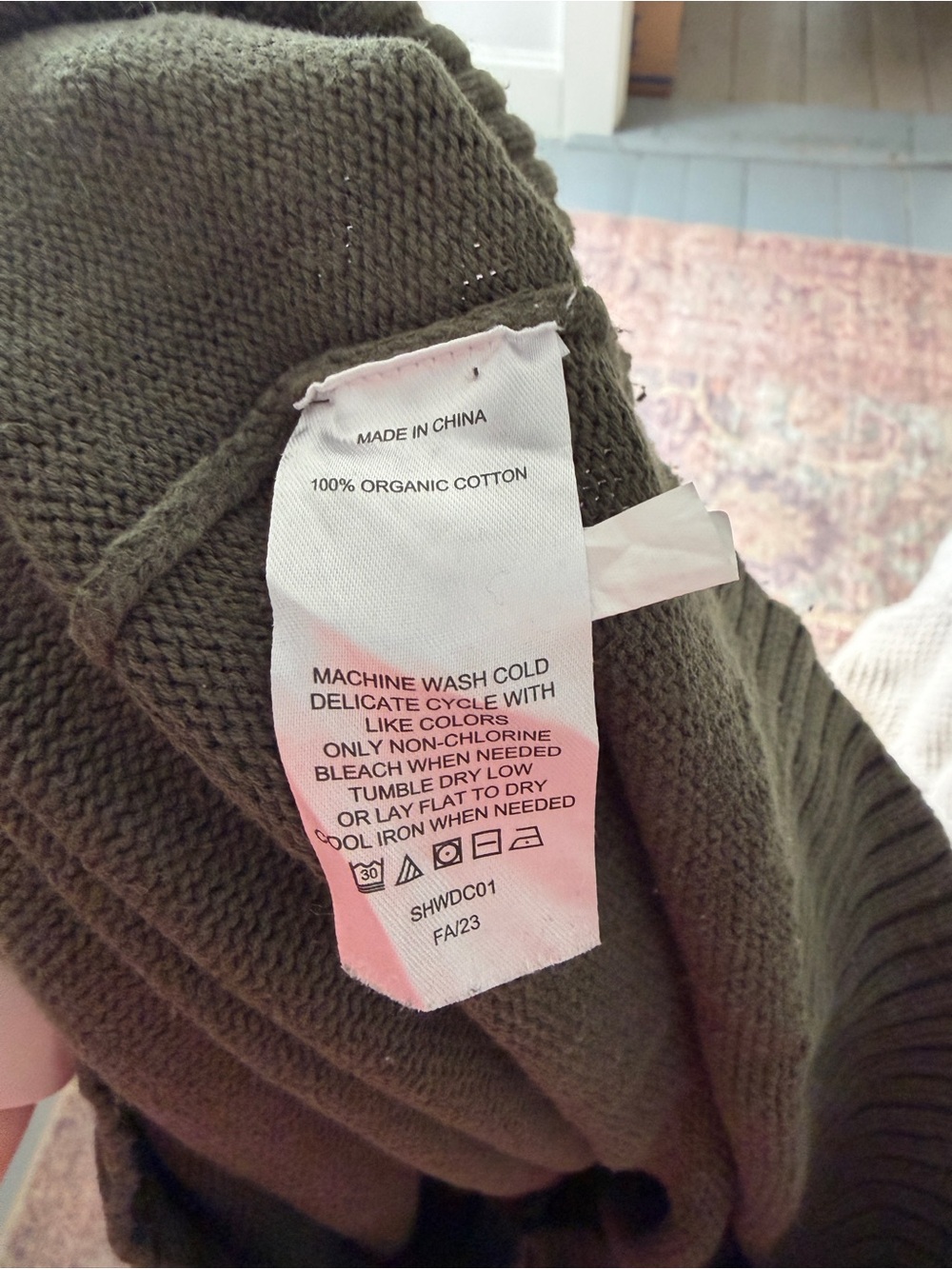Quince Olive Green organic Cotton Boyfriend Crew Sweater - Picture 3 of 3
